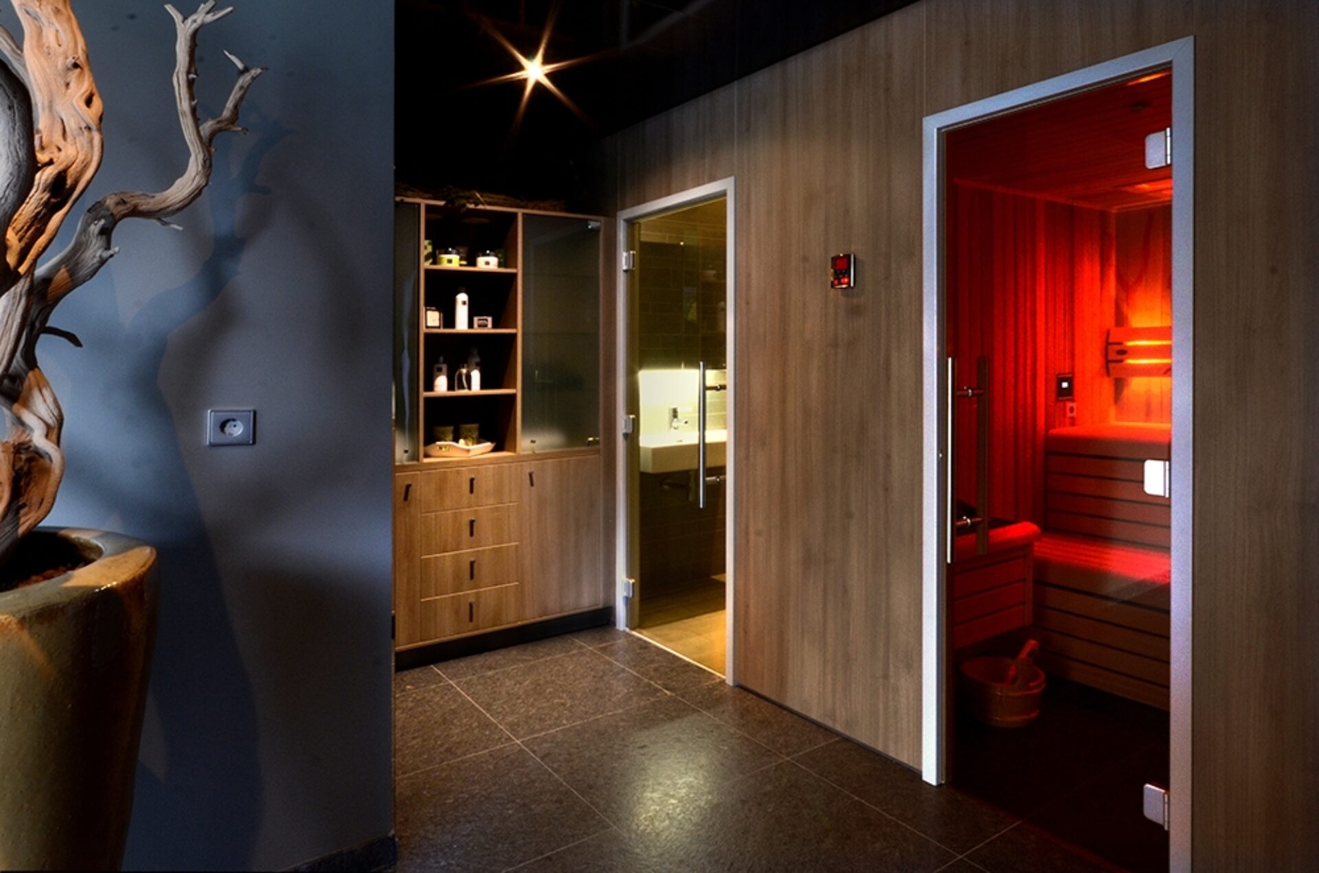 Douche en sauna